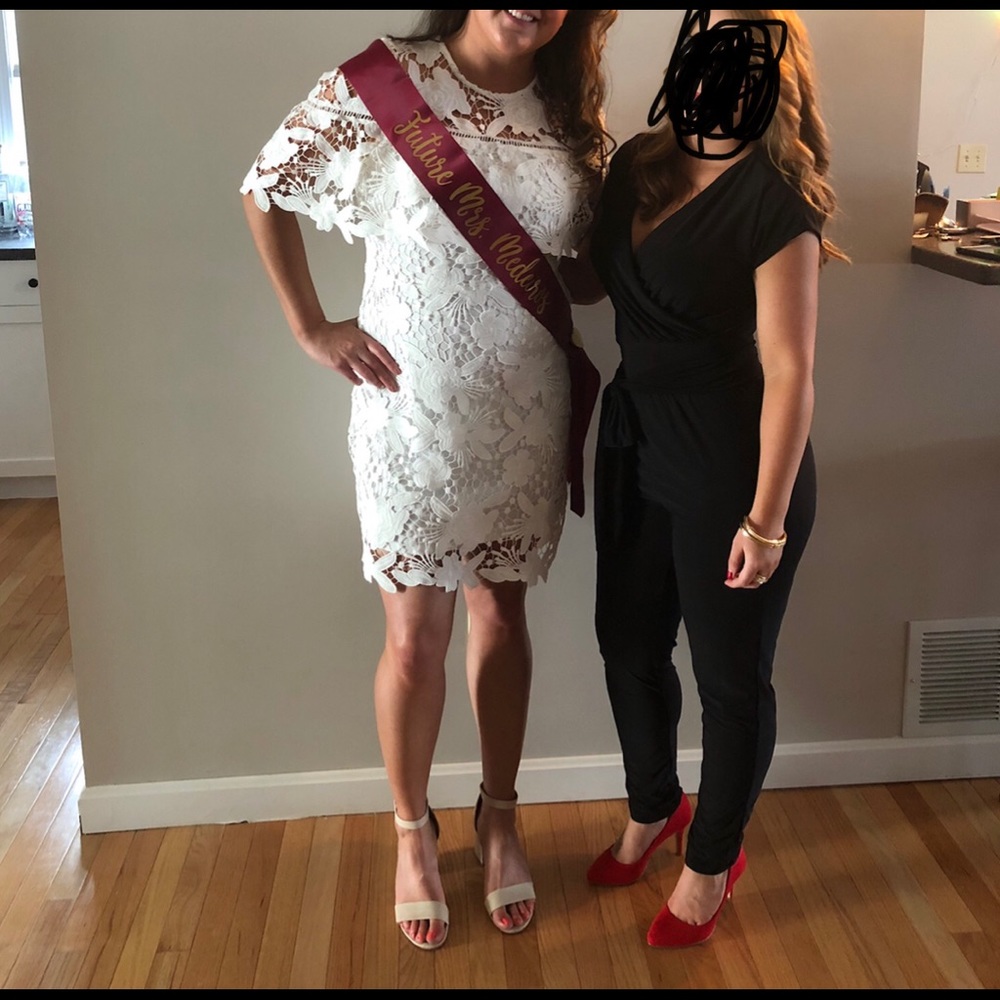 Just Me - white lace mini dress